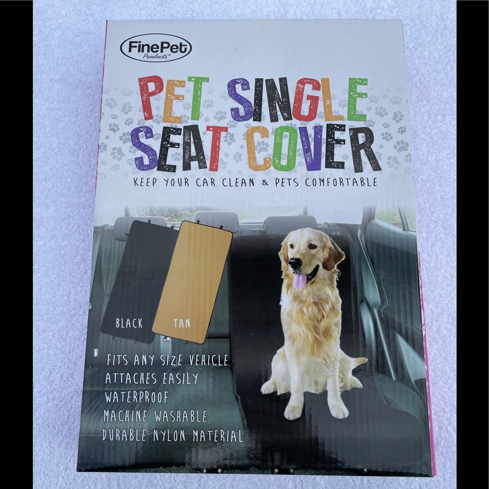 New in package.  Fine Pet Single seat cover for pets.